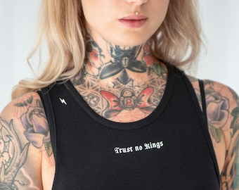 Crop Top Black | Goth Top | Tank Top for Women | Gothic Crop Top | Fancy Tank Tops | Gothic Clothing | Sexy Crop Top