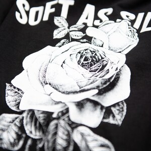 Flower Graphic Tee Roses, black tshirt women