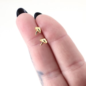Pilz Ohrringe Gold, kleine Pilz Ohrstecker 14K Gold vergoldet 925 Silber, Boho Ohrstecker, Boho Schmuck, Wald Ohrringe, Geschenk für Frauen