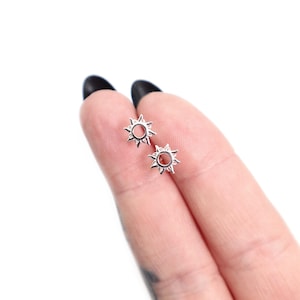 Sun Earrings Silver 925, Tiny Sun Studs, Dainty Stud Earrings, Boho Earrings, Sun Moon Earrings, Gifts for her