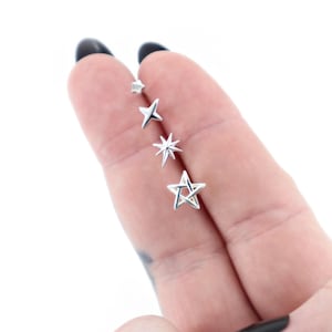 Orecchini a stella in argento 925, orecchini a stella da abbinare, orecchini delicati, orecchini celesti, orecchini piccoli, regalo di gioielli boho per lei