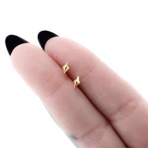 Kleine Raute Ohrstecker Gold, Minimalistische Ohrringe 14K vergoldetes Silber 925, Geometrische Ohrringe,Kleines Schmuck Geschenk für Frauen