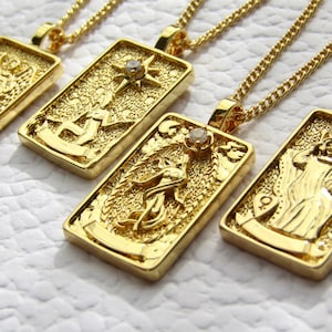 Handgemachte Gold filled Tarot Karte Halskette