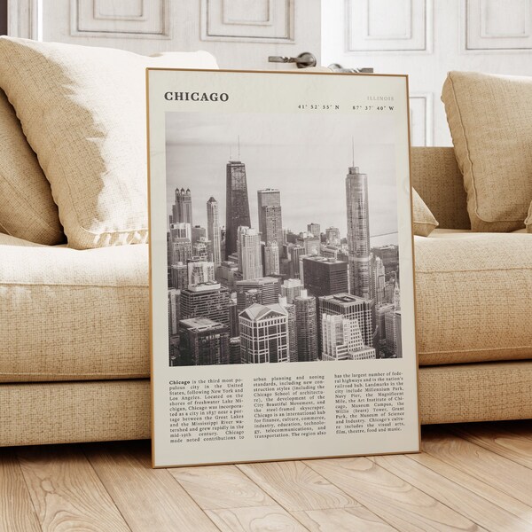 Chicago Skyline Wall Art Etsy