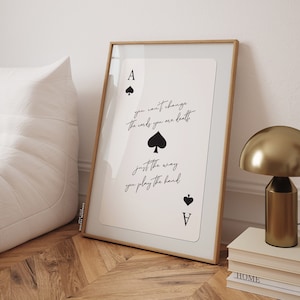 Large Size Ace of Spades Print | Modern Black Ace Card Wall Decor | Minimalist Playing Cards Poster | Eclectic Printable Girly Dorm Room Art