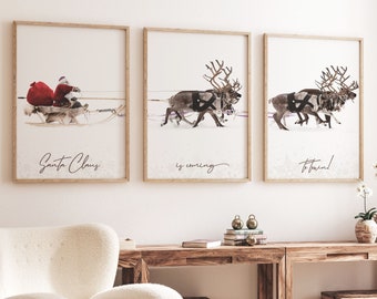 C Christmas Reindeer Looking By The Art Print Home Decor Wall Art Poster C Christmas Reindeer Looking By The Art Print Home Decor Wall Art Poster