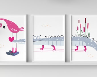 Chambre D Enfant Flamant Rose Etsy