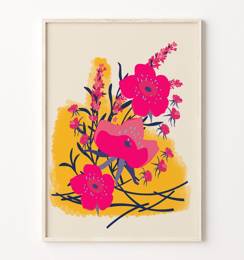 Preppy Aesthetic Set of 3 Flowers Gallery Prints Wild - Etsy