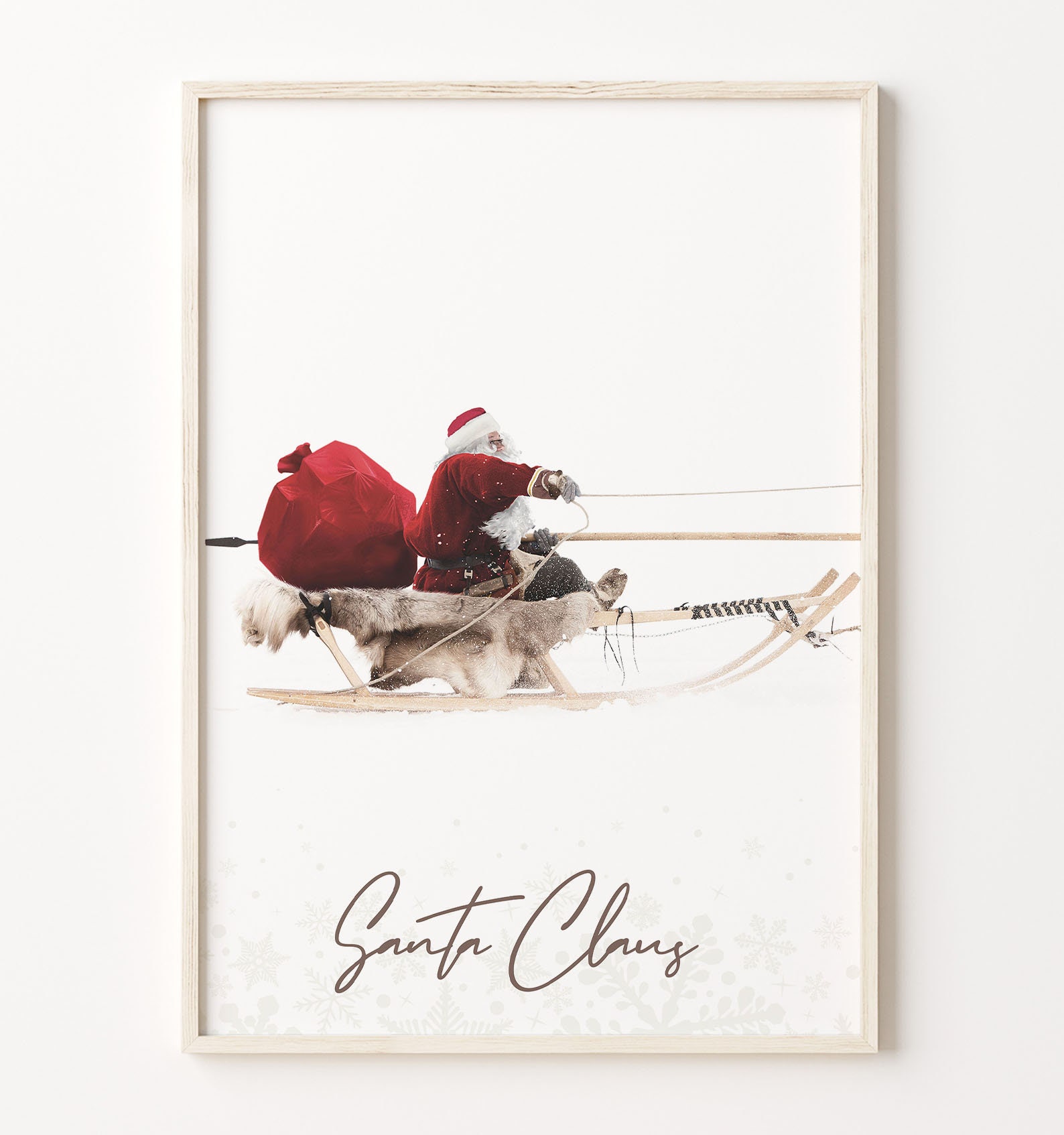 Gallery Set of 3 Christmas Santa Claus With a Sleigh Prints - Etsy