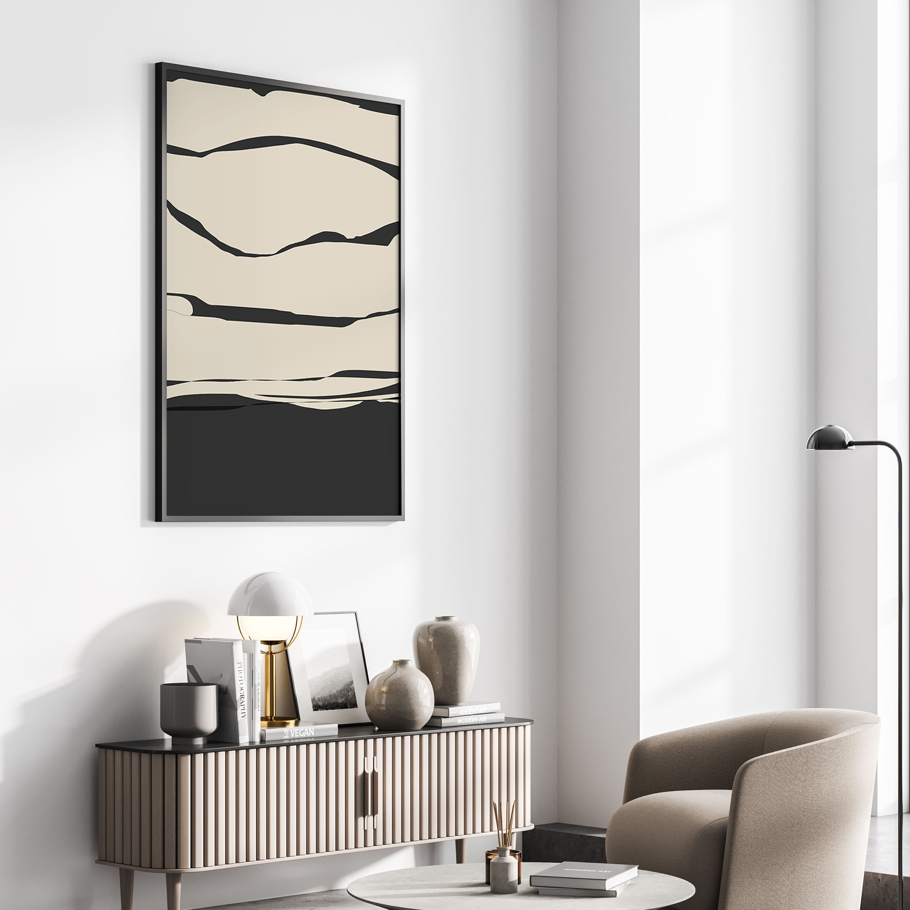 Large Abstract Line Art Prints Modern Simple Neutral Art Etsy