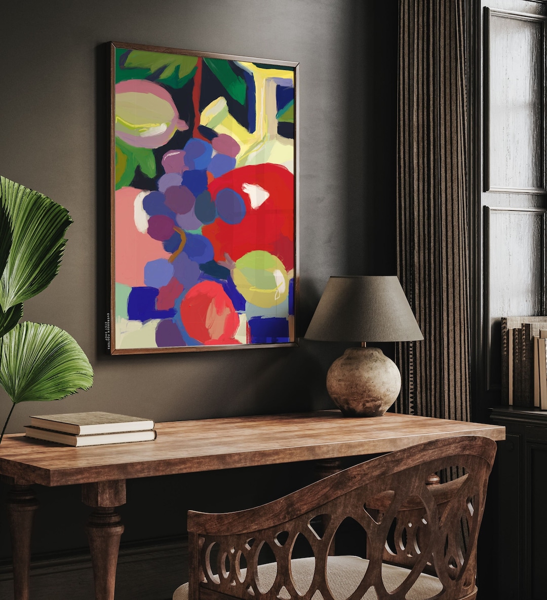 Retro Poster Aquarell Obst - 3x Leinwandbilder 20x30cm Rahmenlos Für Küche