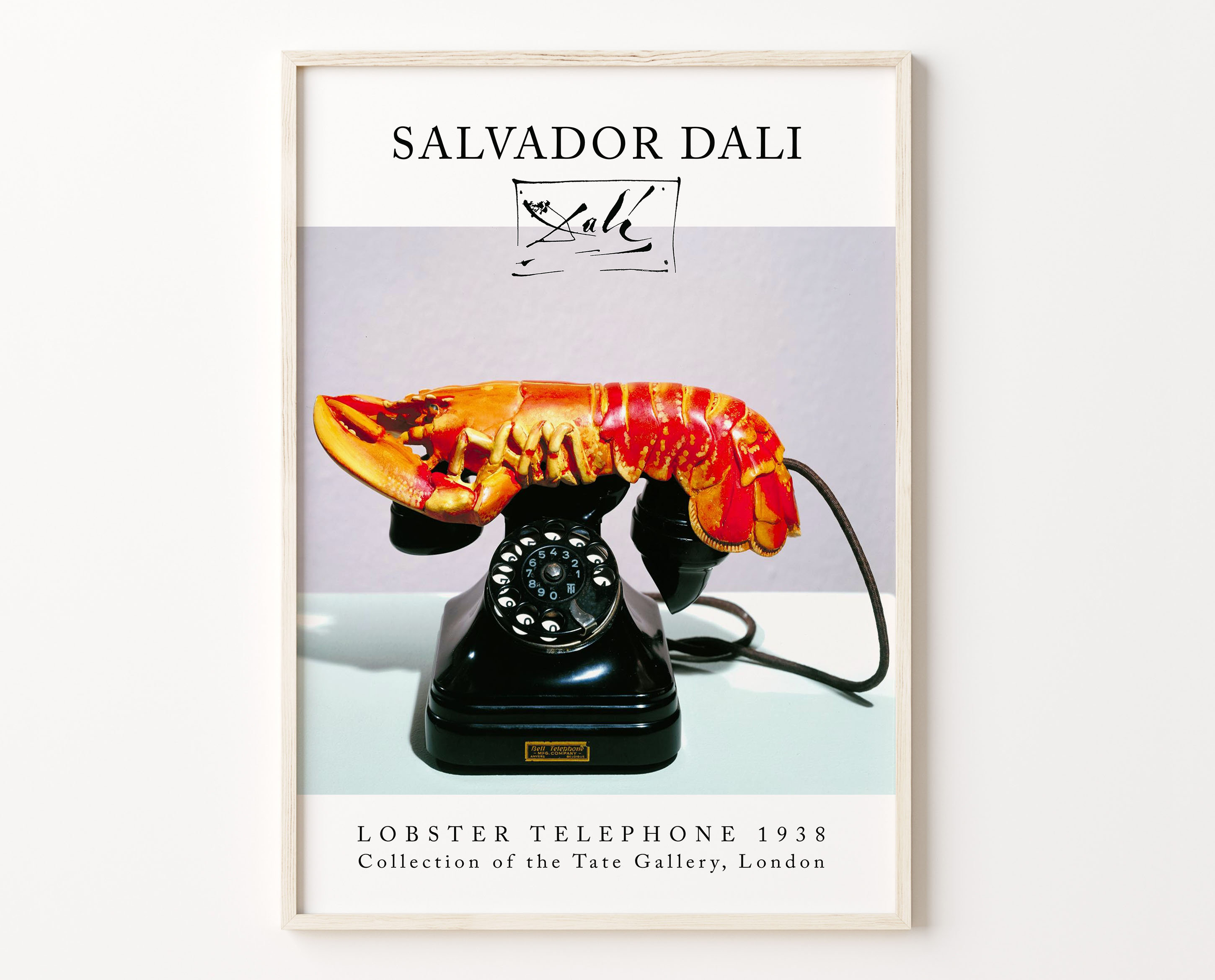 Salvador Dali Lobster Telephone Exhibition Printable Poster Etsy