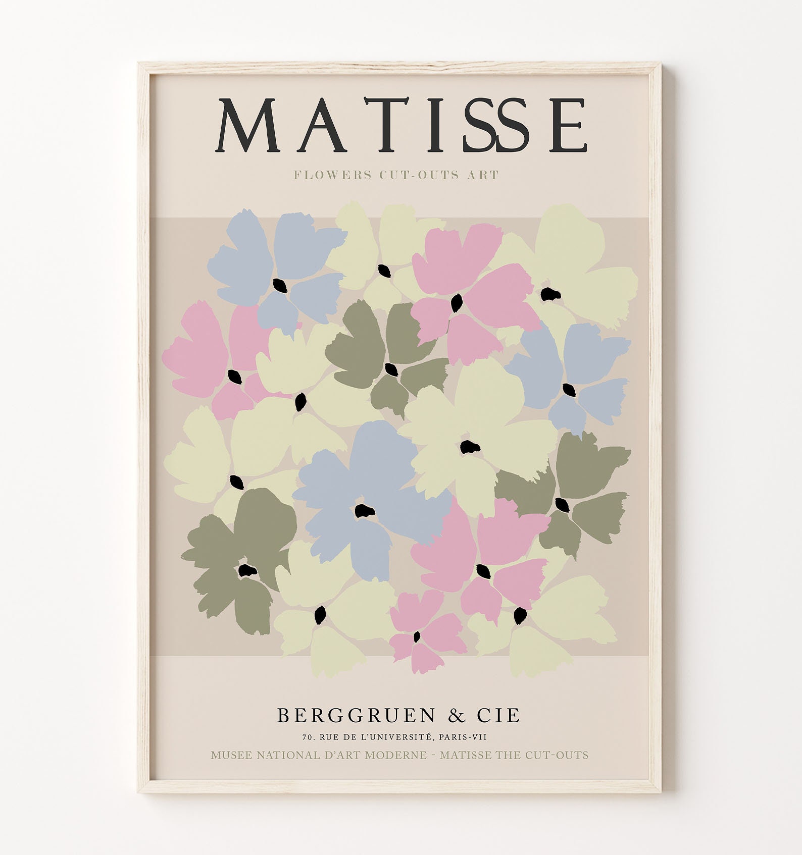 Matisse Print, Danish Pastel Decor, Exhibition Wall Art, Flower Market,  Trendy, Museum, French, Abstract, Poster, Berggruen and cie Art Board  Print for Sale by Papergrphc