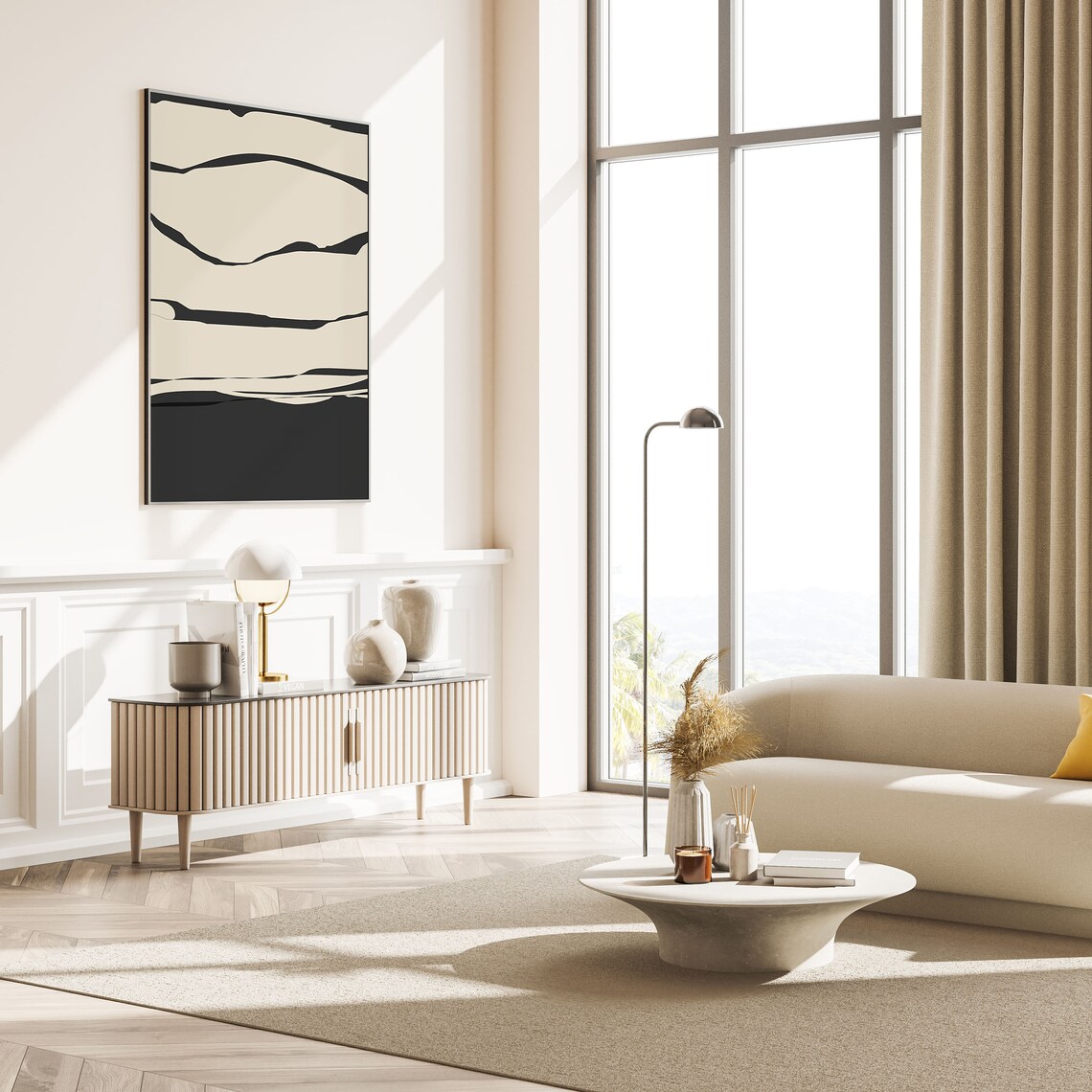 Large Abstract Line Art Prints Modern Simple Neutral Art Etsy