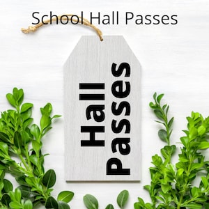 School Hall Passes, Bathroom, Office, Nurse, Library, back to school, Teacher, White wash wooden Tag, Personlized