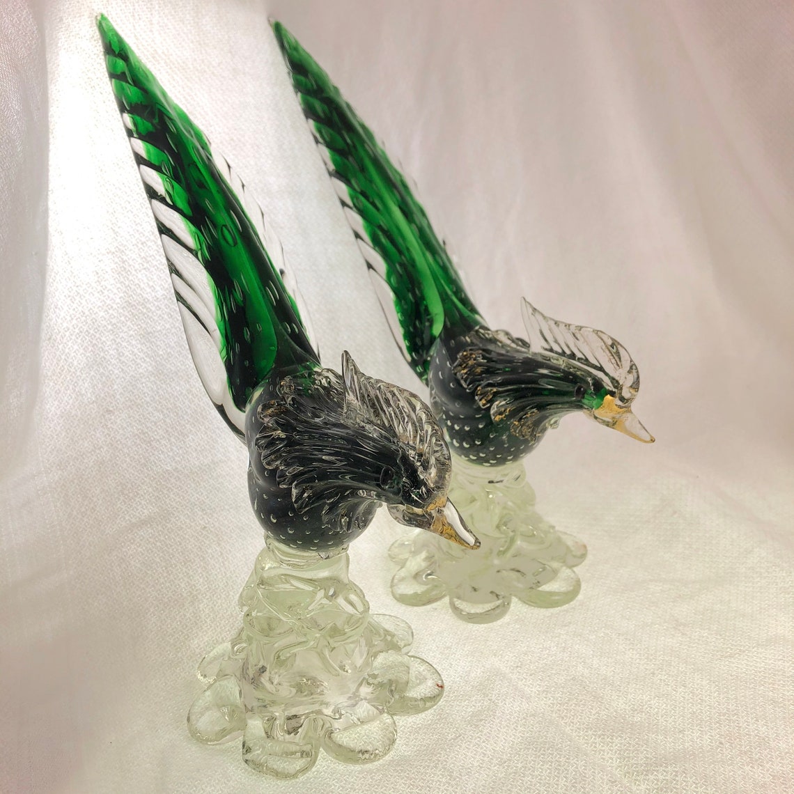 Rare Vintage Murano Hand Blown Glass Pheasants Pair. Etsy
