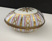 Vintage Limoges Porcelain Floral Egg Box - Tiffany Co. - Private Stock - Hand Painted