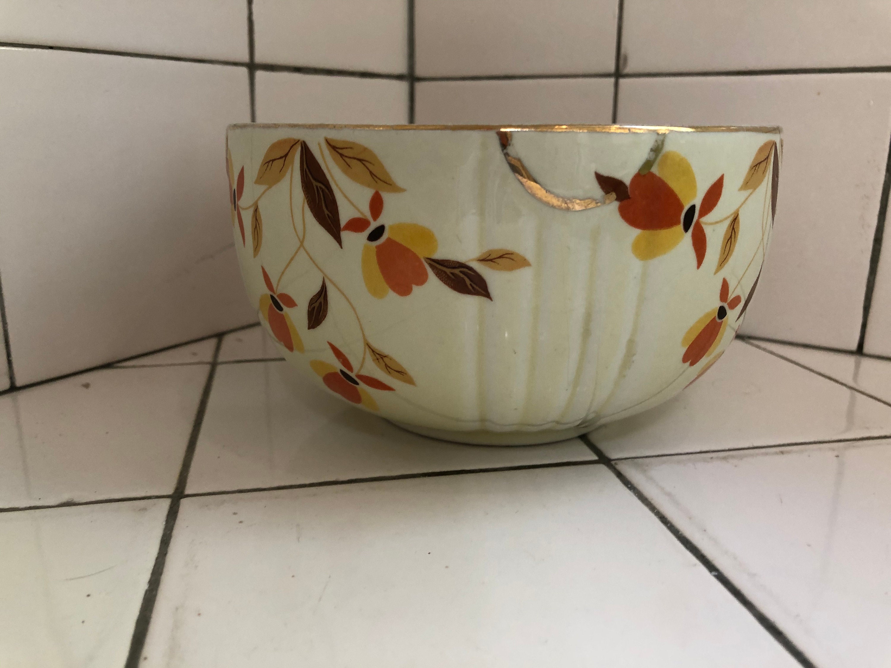 Vintage Hall China Bowl by Jewel Tea Company Autumn Leaf Etsy