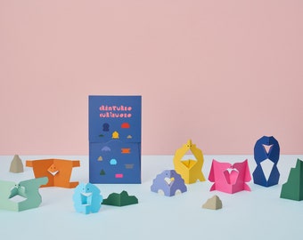 Micro-publishing, Create imaginary animals, Creative and fun game object, Cards to fold, cut out and play, Origami, Curious creatures