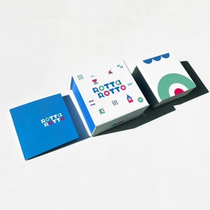 Cartes de jeux, Jeu créatif avec des possibilités infinies, Puzzle créatif enfant/adulte,  ROTTA ROTTO, bleu rose vert