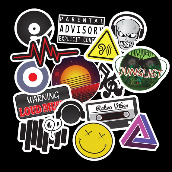 15 x Music Guitar Stickers Vinyl DnB Techno Artist Rock Dance Etsy