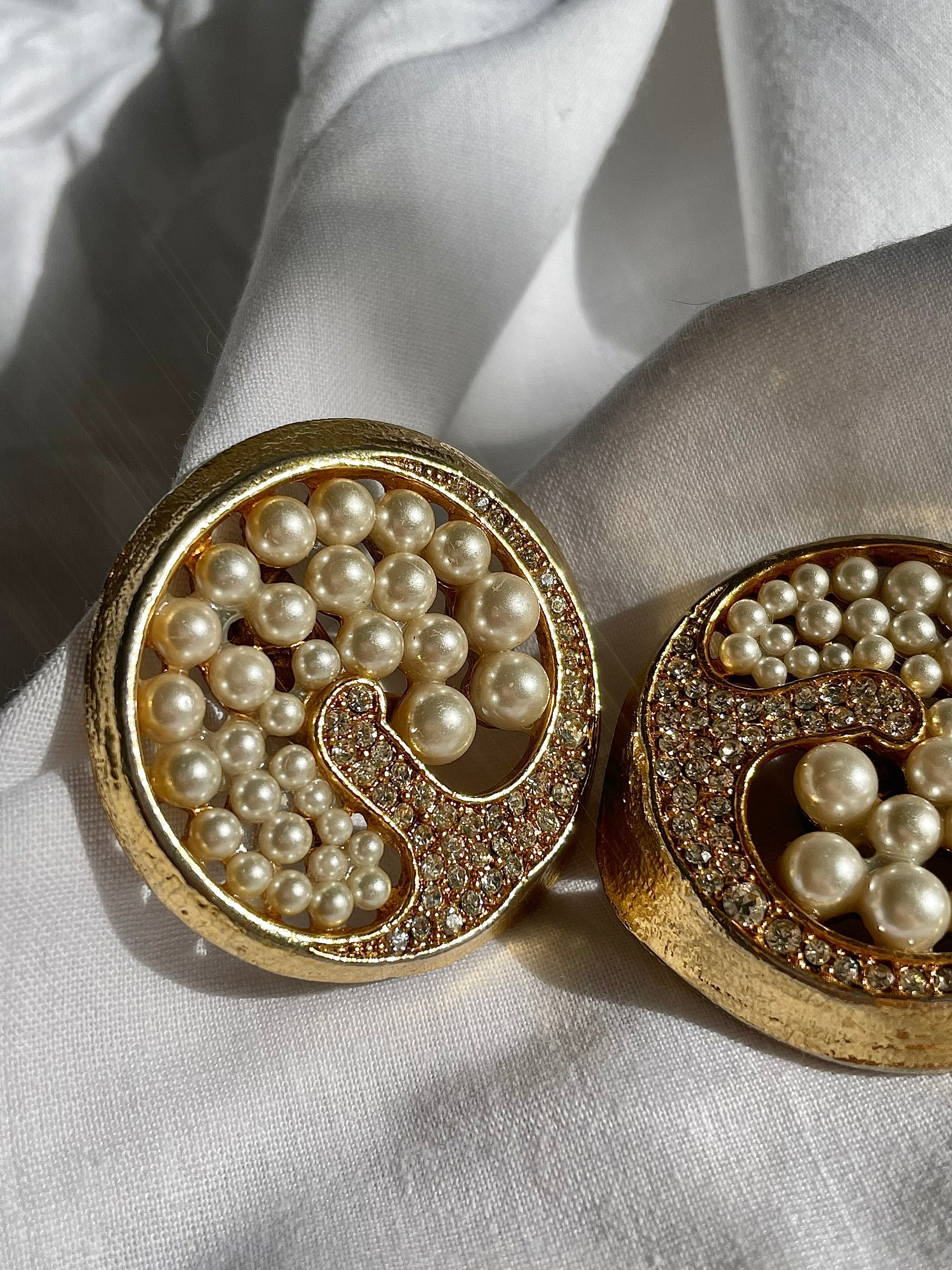 Boucles D'oreilles Clips Vintage - Style Créateur Années 70/80 - Occasion