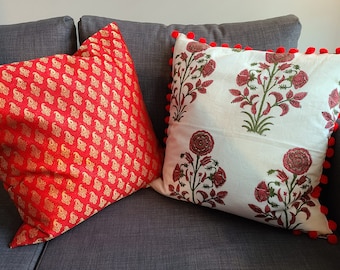 Meena Handblock Printed Cushion Cover | Handmade | Cushion Cover | Printed | Home Decor | Pure Cotton Cushion Cover | Home Decor Sale | Sale