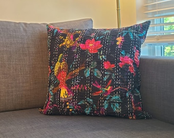 Zoe Kantha Cushion Cover | Cushion Cover | Handmade | Hand Embroidered | Kantha Embroidery | Home Decor Sale | Sale | Luxury Cushion Cover