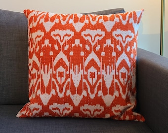 Malorie Ikat Cushion Cover | Ikat Cushion | Kantha Cushion | Home Decor | Handmade Cushion | Cotton Cushion Cover | Embroidered Cushion