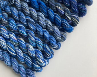 Scrappy Sock Yarn Set - 10 x 10g = 100g - Mini Skein Set - Scrappy Knitting - Sock Yarn - Blue - Knitting - Crochet