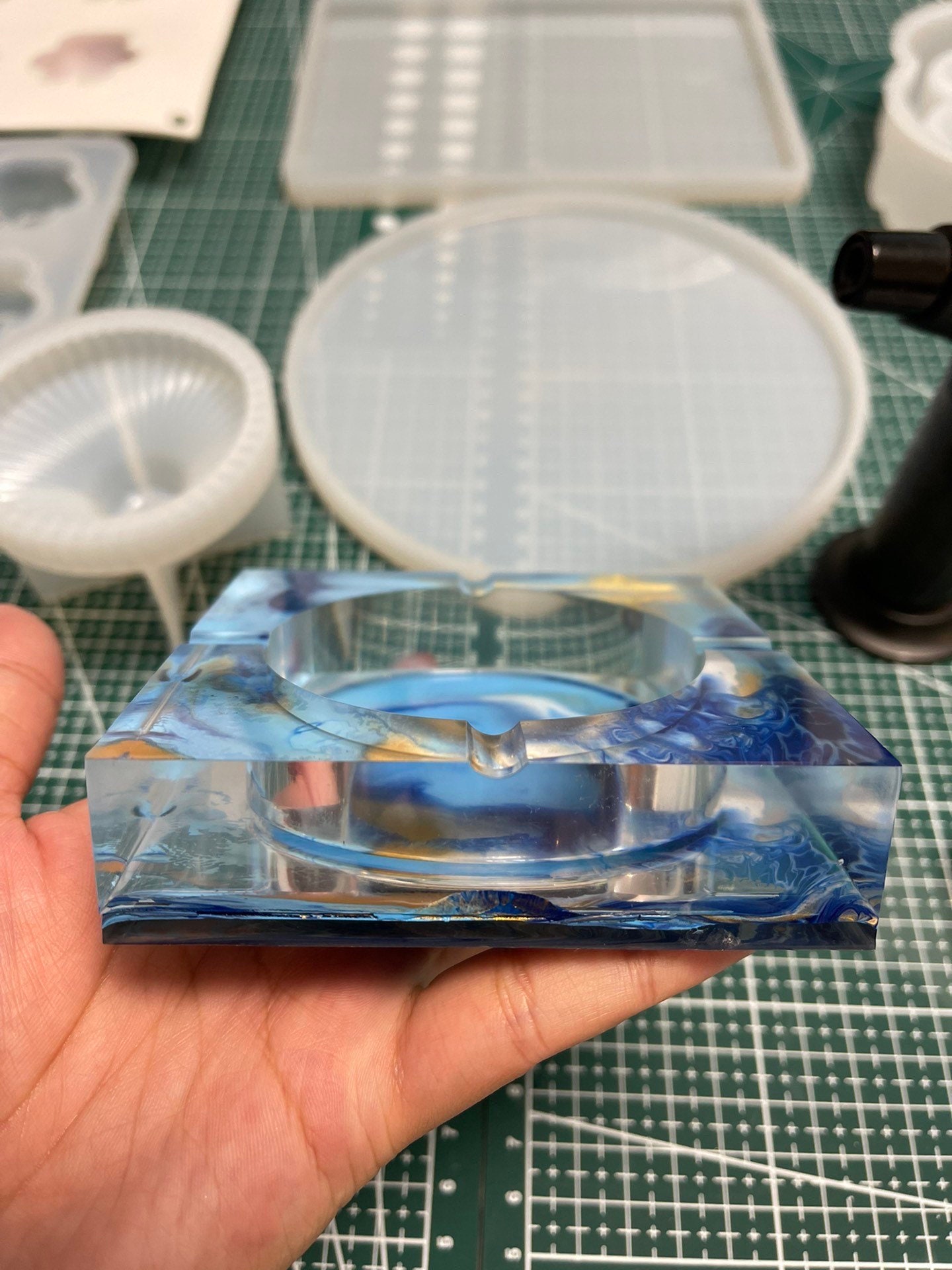 Homemade resin ashtray/art ashtray /painting/ trinket Etsy