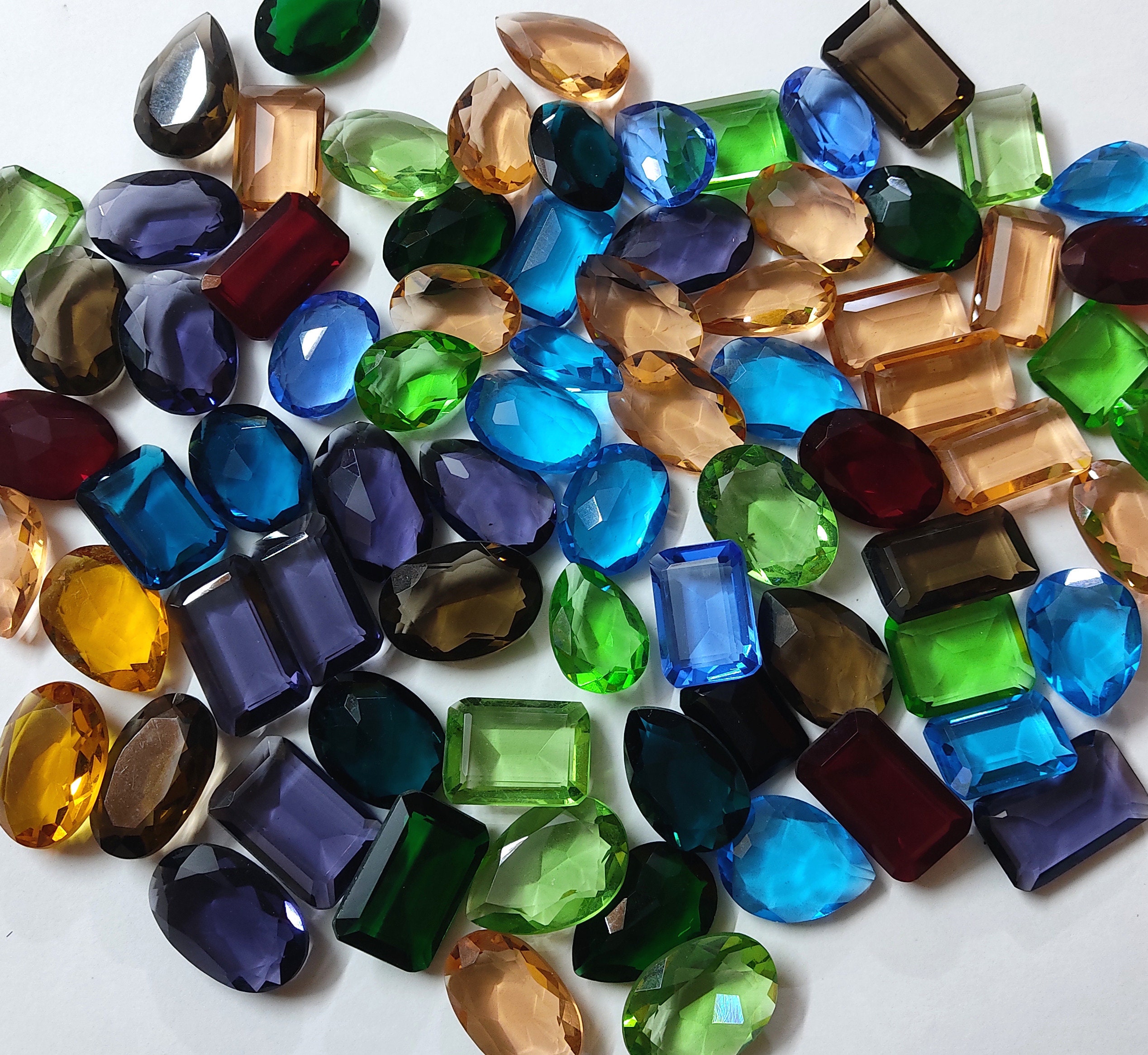 Glass gemstones on sale