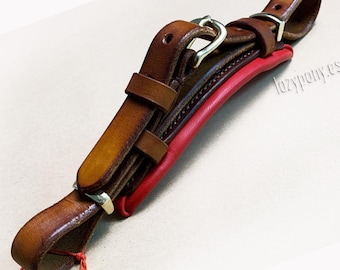 Strap for bridle noseband Lazypony, leather handmade curb straps for cavesson, hackamore chin strap