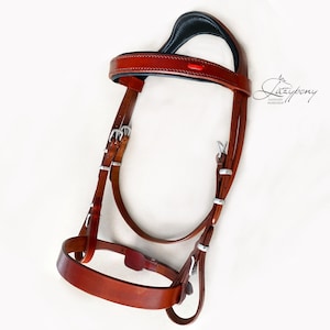 Handcrafted horse bridle Ranger Lazypony, leather bridle, plain bridle, hunter bridle, padded bridle