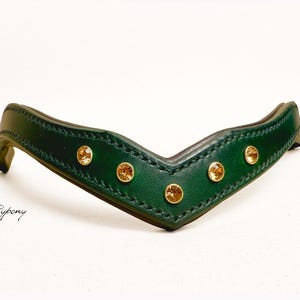 Cristal V-shaped browband Diadem Lazypony, cristal leather browband, horse browband, handmade browband