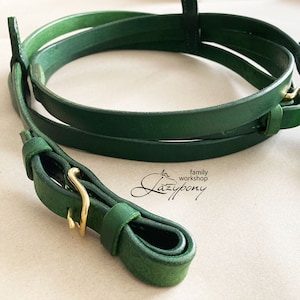 Leather reins Lazypony, handmade bridle reins for horses, plain reins