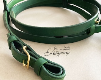 Leather reins Lazypony, handmade bridle reins for horses, plain reins