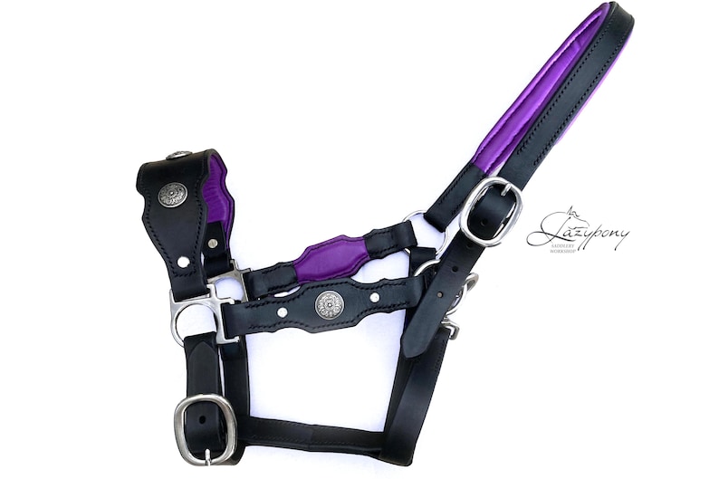Baroque leather headcollar for horses and ponies