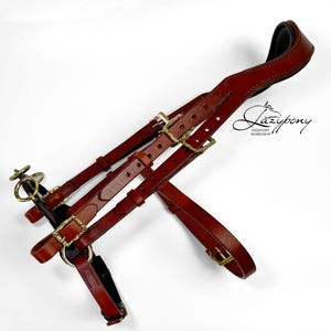 Leather horse bridle École Lazypony, cavesson bridle, chain noseband, handcrafted headstall, classical dressage academic bridle