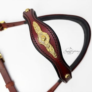 Сlassic baroque browband Lazypony, leather handmade browband, fancy horse bridle accessories, personalized browband, custom horse tack