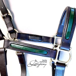 Elegant patent leather halter for horses and ponies