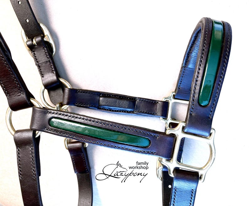 Elegant patent leather halter for horses and ponies