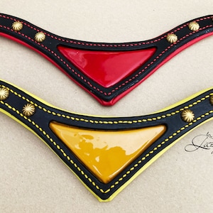 Handmade horse browband Trilliant Lazypony, patent leather browband, leather browband, personalised browband