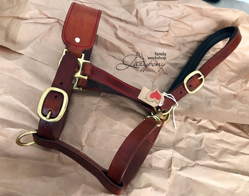 Leather Horse Halter Lazypony Handmade Leather Halter Etsy