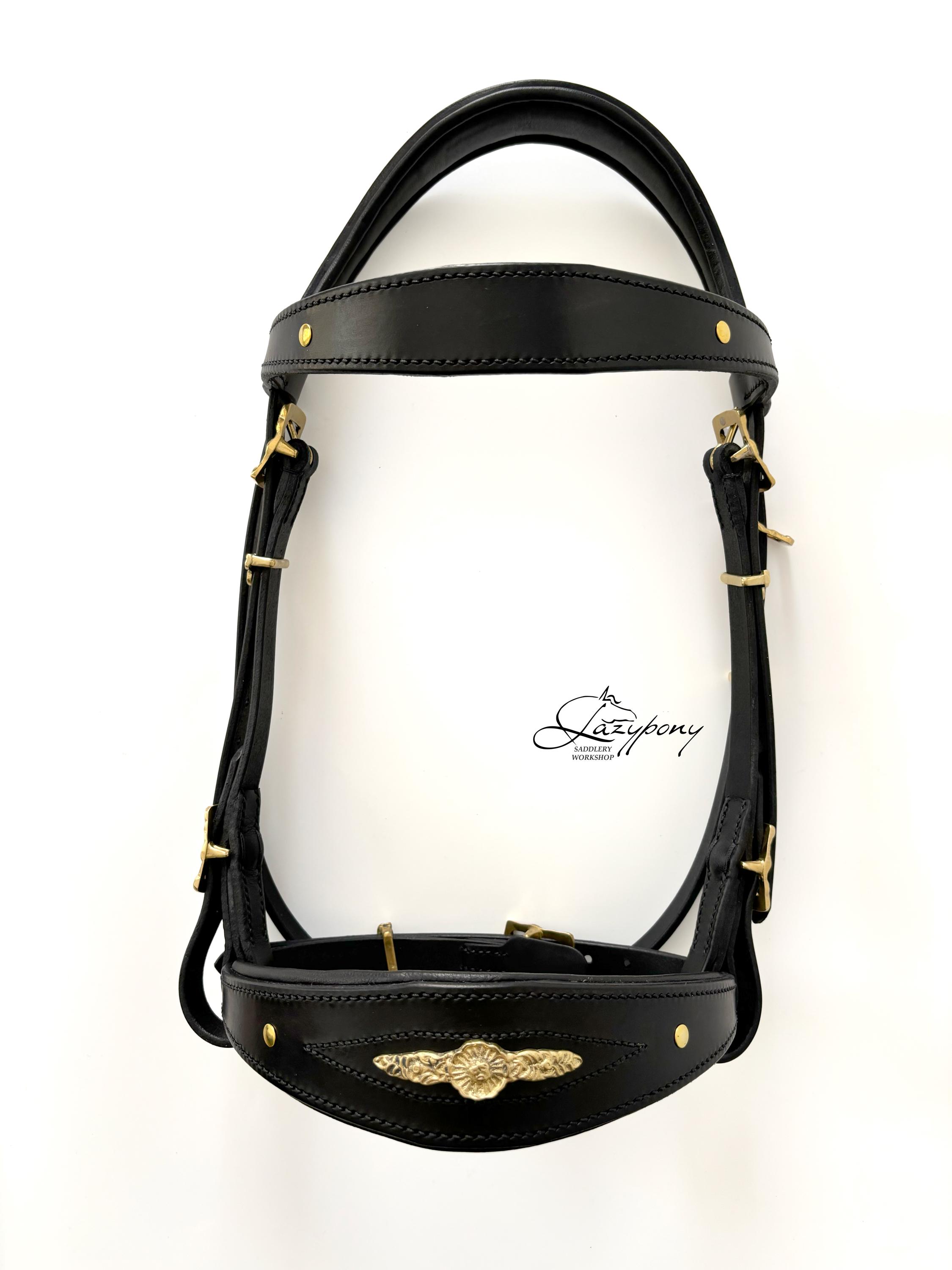 Sazaar Tack Briglia da dressage in pelle con cristallo bianco Sazaar Tack Briglia da dressage in pelle con cristallo bianco