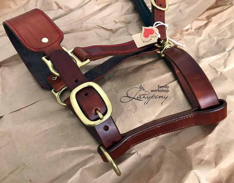 Leather Horse Halter Lazypony Handmade Leather Halter Etsy
