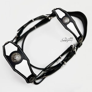 Medieval fancy horse bridle Lazypony, baroque horse bridle, handmade leather bridle, custom bridle, fancy headstall