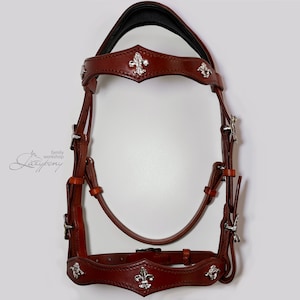 Baroque bridle Vienna Lazypony, handmade leather baroque horse tack, fancy headstall, medieval horse bridle