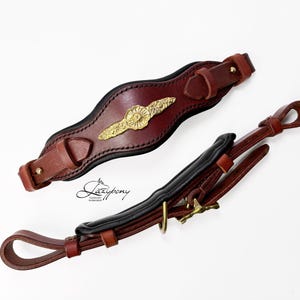 Baroque hackamore Lazypony with chin strap, baroque bitless horse noseband, custom leather hackamore