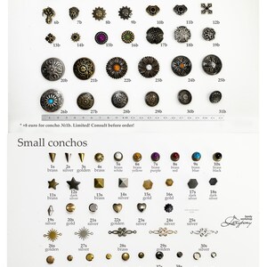 Leather conchos and rivets for custom horse tack